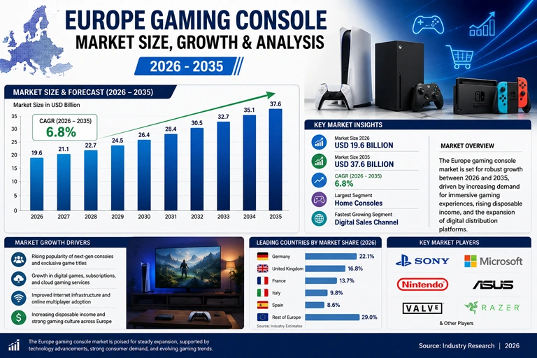 Europe Gaming Console Market Size, Growth & Analysis 2026 - 2035